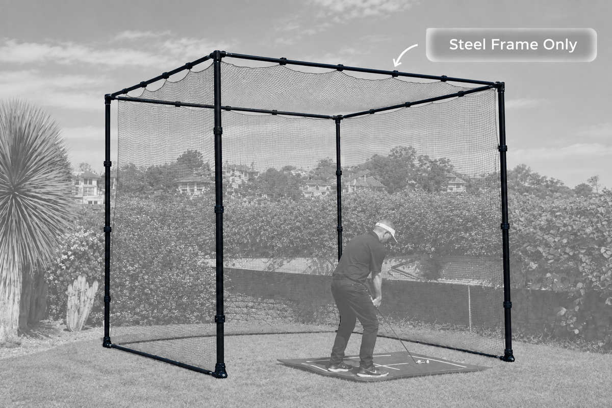 Quatra Golf Practice Netting Steel Frame Only Golf Practice Cage 3m x 3m - CAGE ONLY