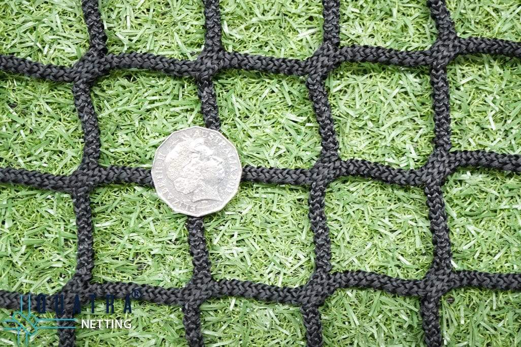 Quatra Sports Black Knotless Polypropylene 40mm Squares / 5mm Diameter: 15m x 4m
