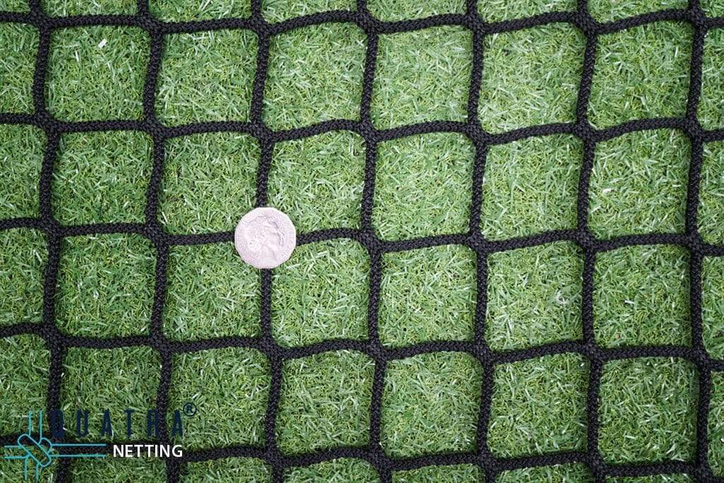 Quatra Sports Black Knotless Polypropylene 60mm Squares / 5mm Diameter: 15m x 4m