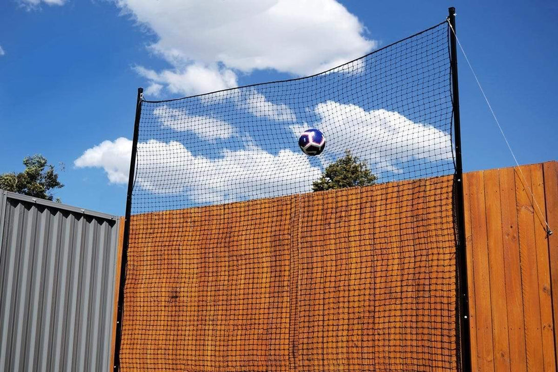 Quatra Sports Netting 3m (H) X 5m (L) / Fence Mounted Support Post Ball Stop Barrier Nets with Support Posts - 40mm sq (Multiple Sizes)