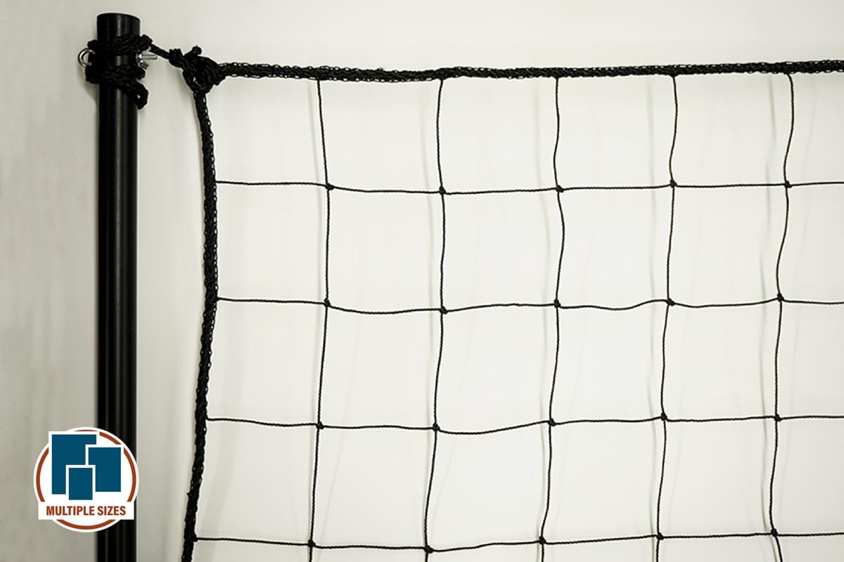 Net Stopper Ball Stop Barrier Nets with 2 Support Posts - 100mm sq (Multiple Sizes ...