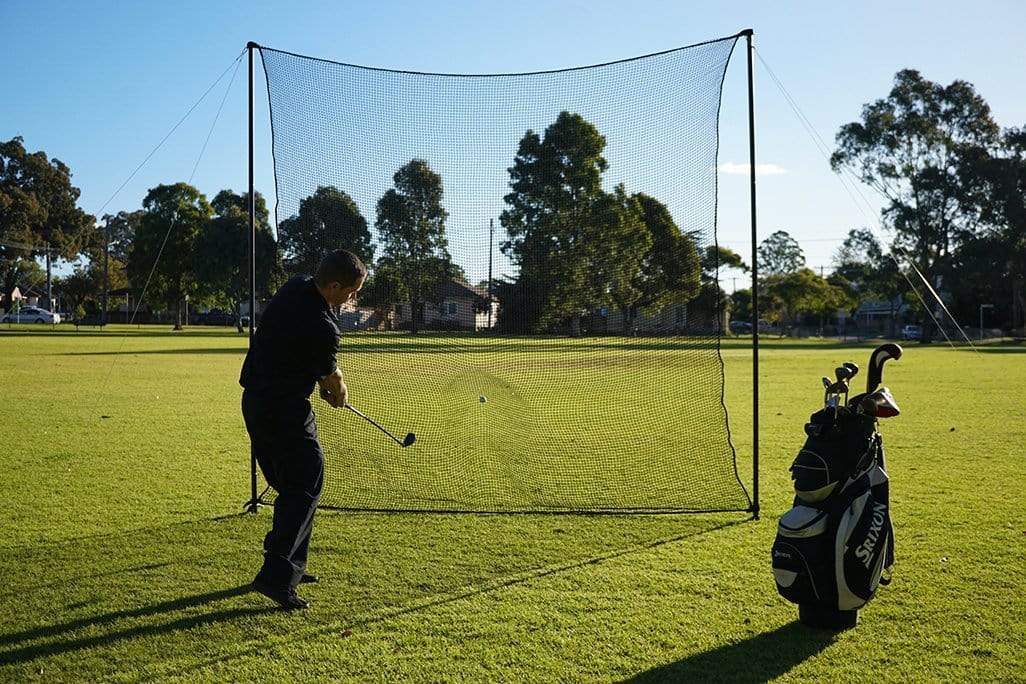 Quatra Sports Netting Heavy Duty Golf Impact Practice Net: 3m x 3m with Support Posts