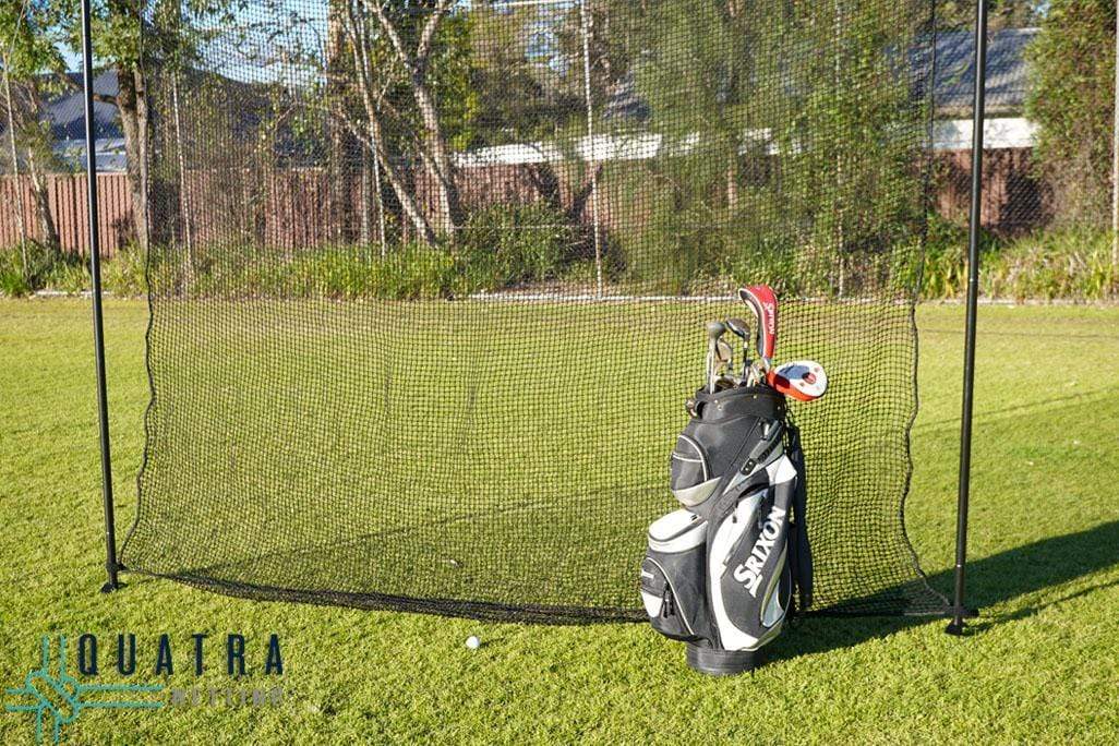 Quatra Sports Netting Heavy Duty Golf Impact Practice Net: 3m x 3m with Support Posts