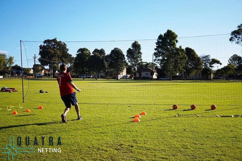 Quatra Sports Netting Soccer Barrier Nets with Support Posts - 100mm sq (Multiple Sizes)